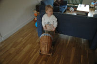 Mama's oude poppenwagen is opnieuw bekleed. Alexandra en Caroline verlenen hun goedkeuring.