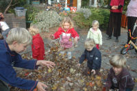 Spelen met de bladeren