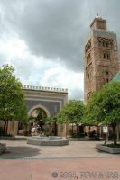 The Bab Boujouloud gate is modeled after a gateway in the city of Fez.