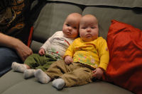  Together on grandma's couch (Caroline on the left)