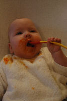 Caroline eating carrots