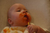 Caroline eating carrots