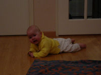 Caroline trying to crawl