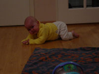 Caroline trying to crawl