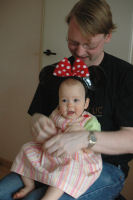 Caroline met de Minnie Mouse oortjes