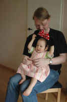 Caroline met de Minnie Mouse oortjes