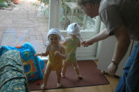 Both girls with a towel