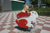 Caroline on the bouncing rabbit