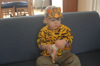 Caroline dressed as a tiger