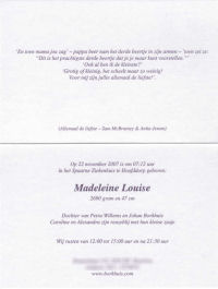 Birth card Madeleine