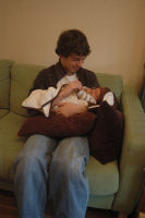 Wouter holds Madeleine