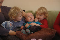 Alexandra and Caroline with Teun