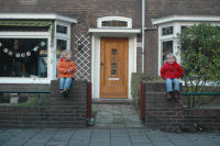 Alexandra and Caroline guarding the gate