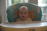 Madeleine in her new chair