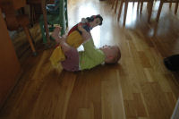 Madeleine playing with Carolines doll