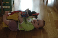 Madeleine playing with Carolines doll