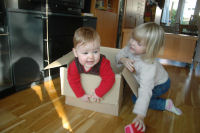 Three girls and a box