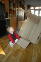 Three girls and a box