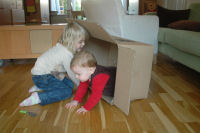 Three girls and a box