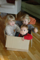 Three girls and a box