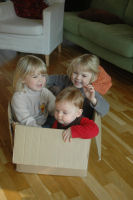 Three girls and a box