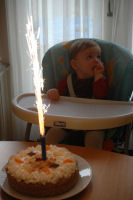 Madeleine with her cake