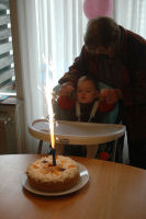 Madeleine with her cake