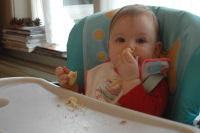 Madeleine enjoys her cake